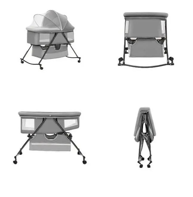 Baby Rocker Bassinet Crib and Co-sleeper with Detachable Mosquito Net